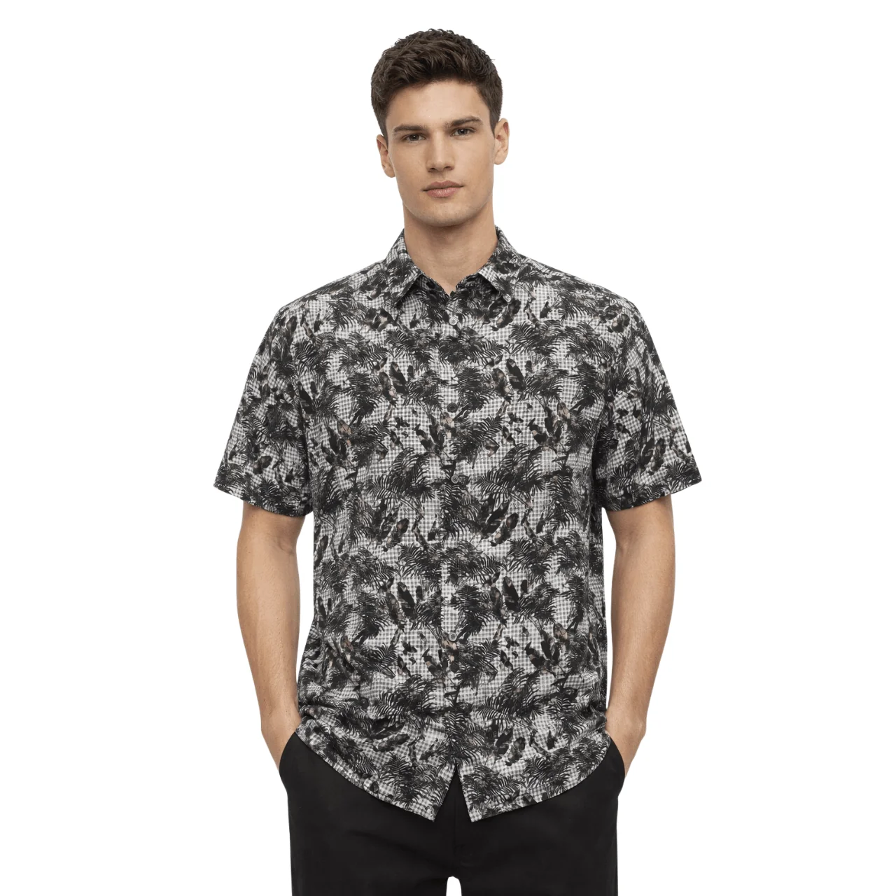 Fine Crafted Short Sleeve Printed Button-Up Shirt Consistent