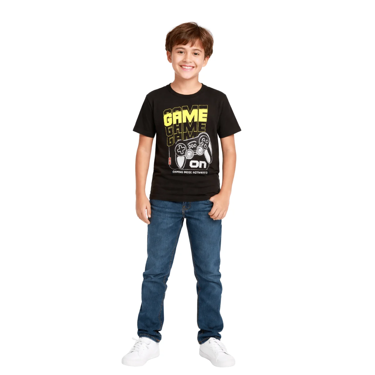 First-Class Boys Graphic Cotton T-Shirt – Gaming Adventure Print Reliable