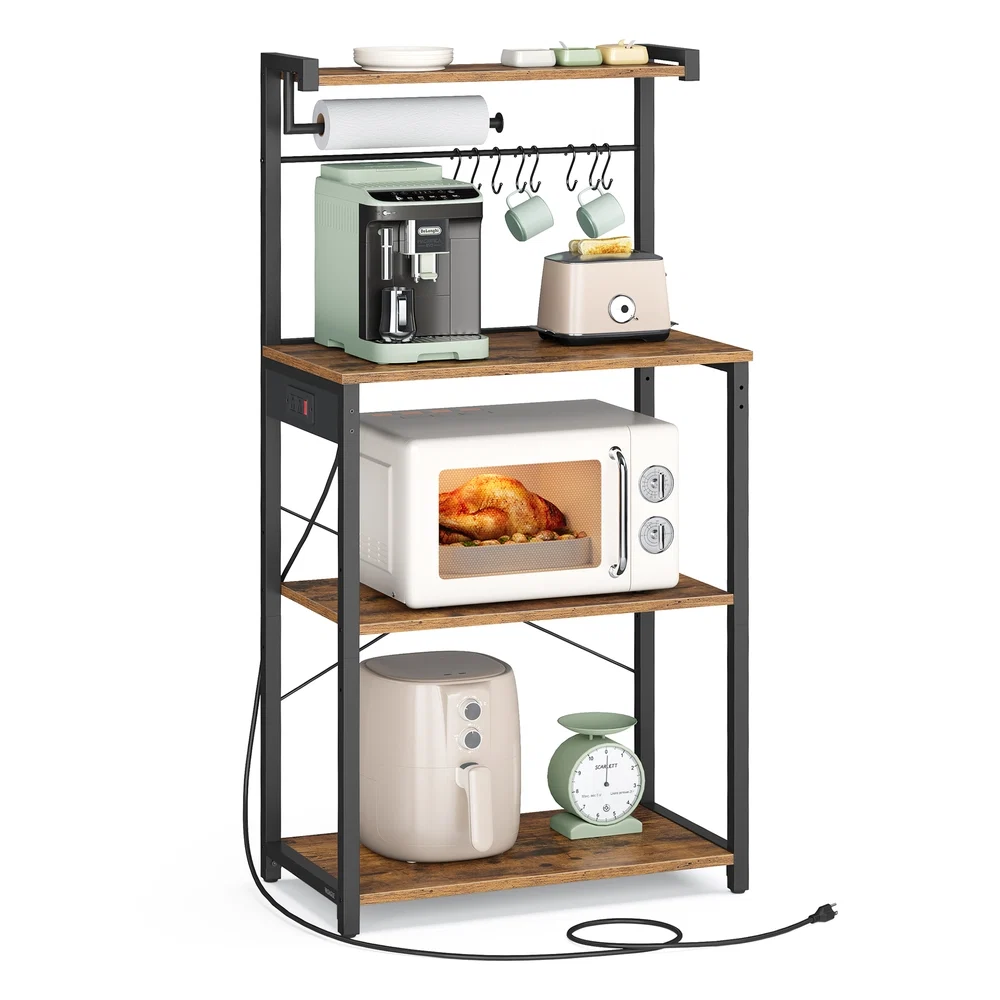 Proven VASAGLE VASAGLE Kitchen Bakers Rack with Power Outlet Environmentally Friendly