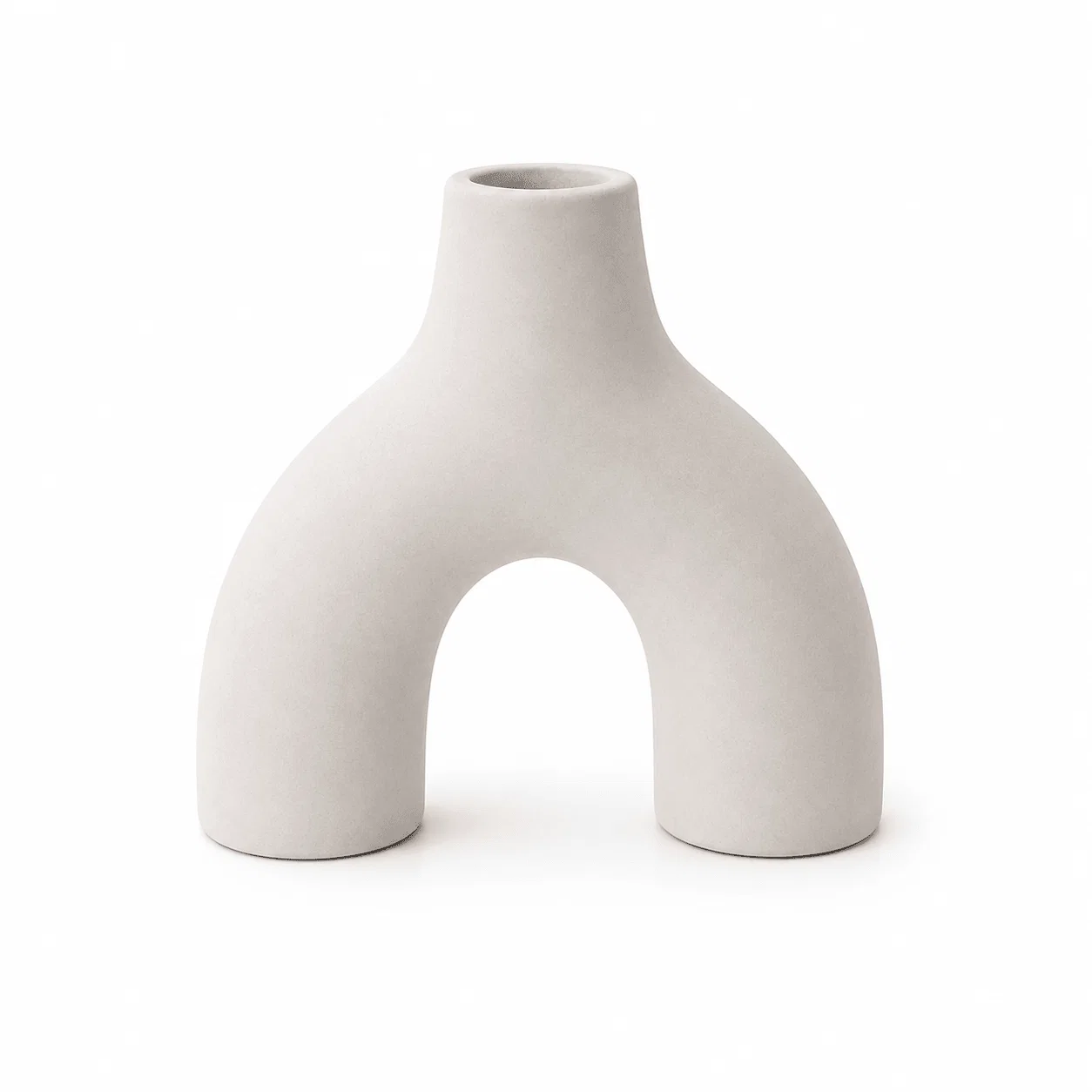 Secure Sculptural Arch Ceramic Vase – 9 in White Easy-to-Use