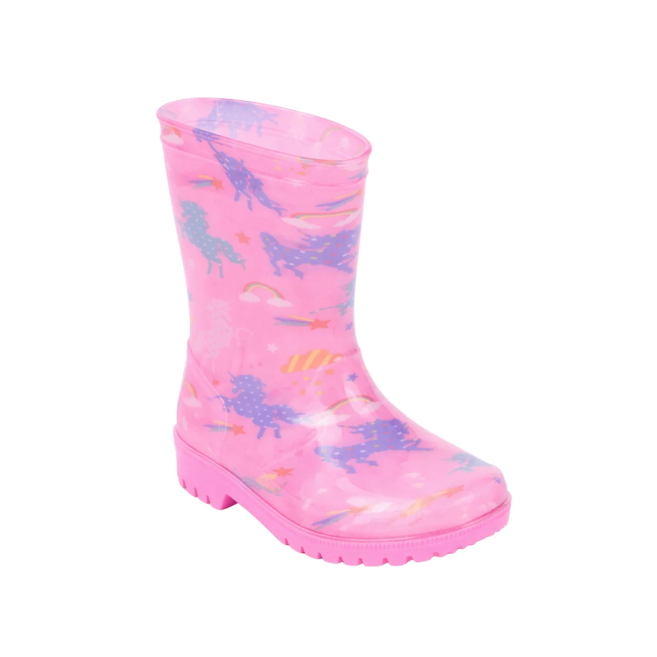 Sustainable Kids Unicorn Print Pink Rain Boots Reusable