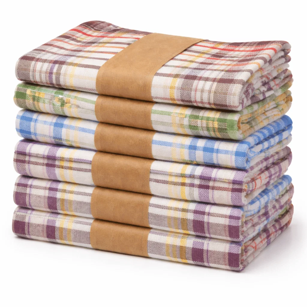 Premium Material 6-Pack Plaid Kitchen Towels – Soft Absorbent Everyday Essentials Certified