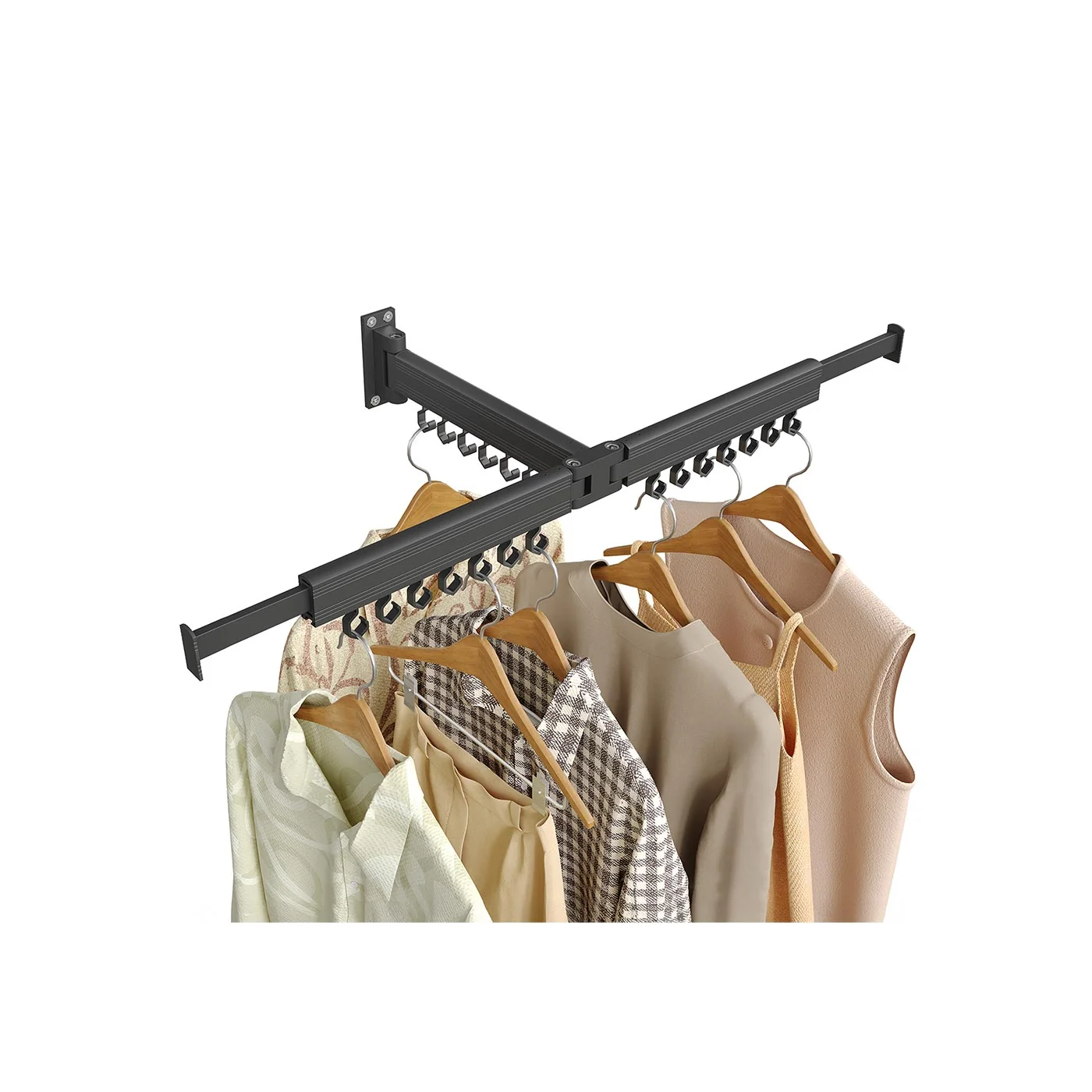 Healthy SONGMICS Clothes Drying Rack Wall-Mounted Laundry Drying Rack Fine Crafted