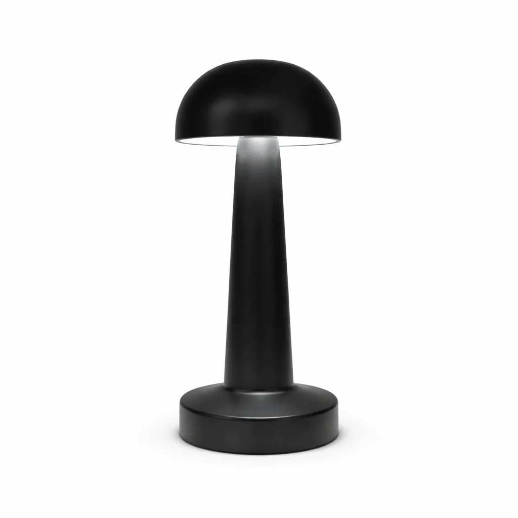 Crafted Black Minimalist Table Lamp – Modern Compact Accent Light Easy-to-Use
