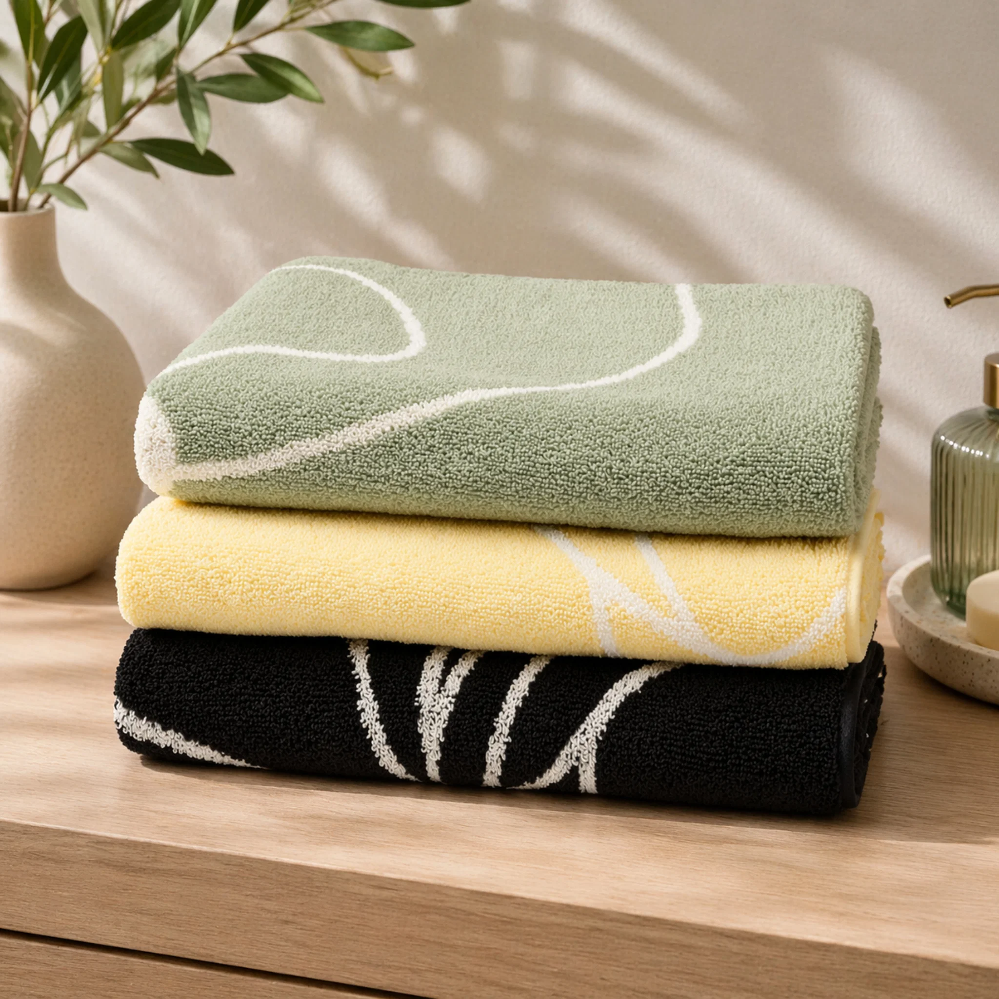 Official Textured Cotton Towels Elegant