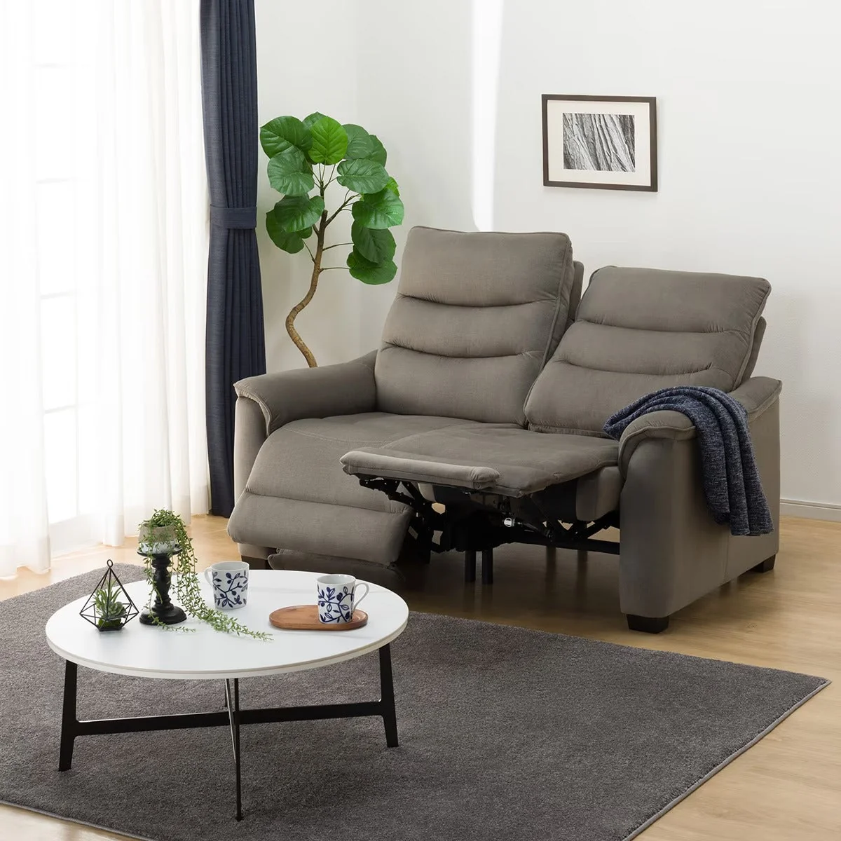 Solid 2P ELECTRIC SOFA N-BELIEVA 3 MICROFIBER GY Dependable