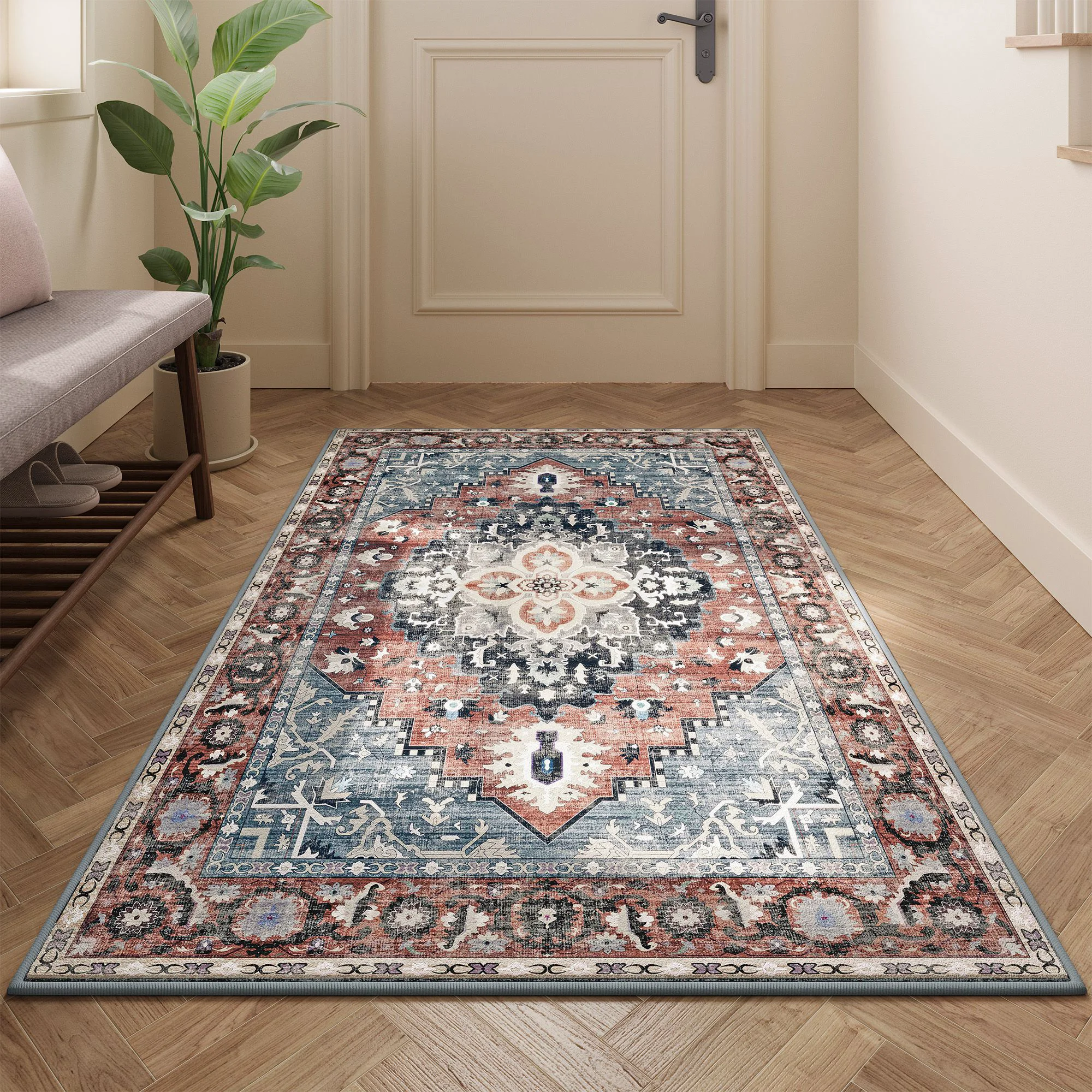 Genuine SONGMICS HOME SONGMICS HOME Area Rug Non-Slip Carpet Traditional Vintage Style Fast