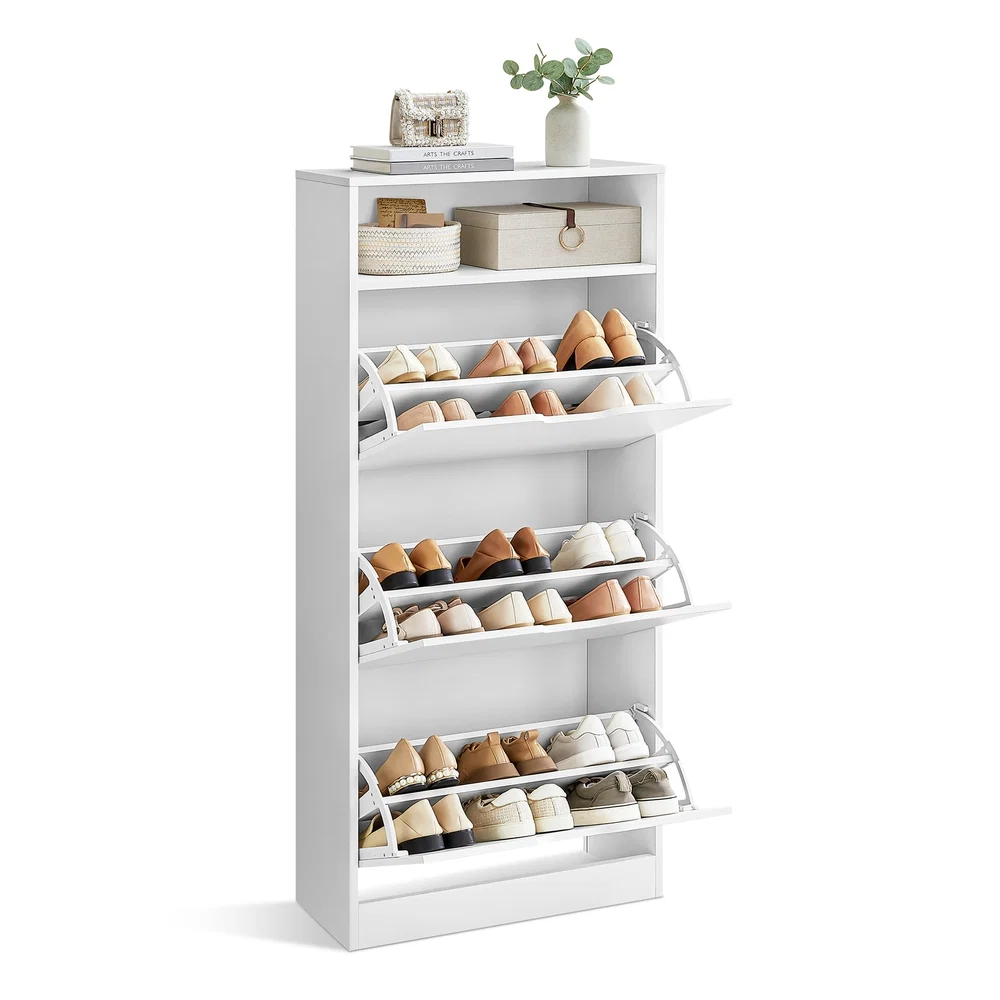 Genuine VASAGLE VASAGLE Shoe Cabinet Slimline Shoe Storage with Open Shelf Secure