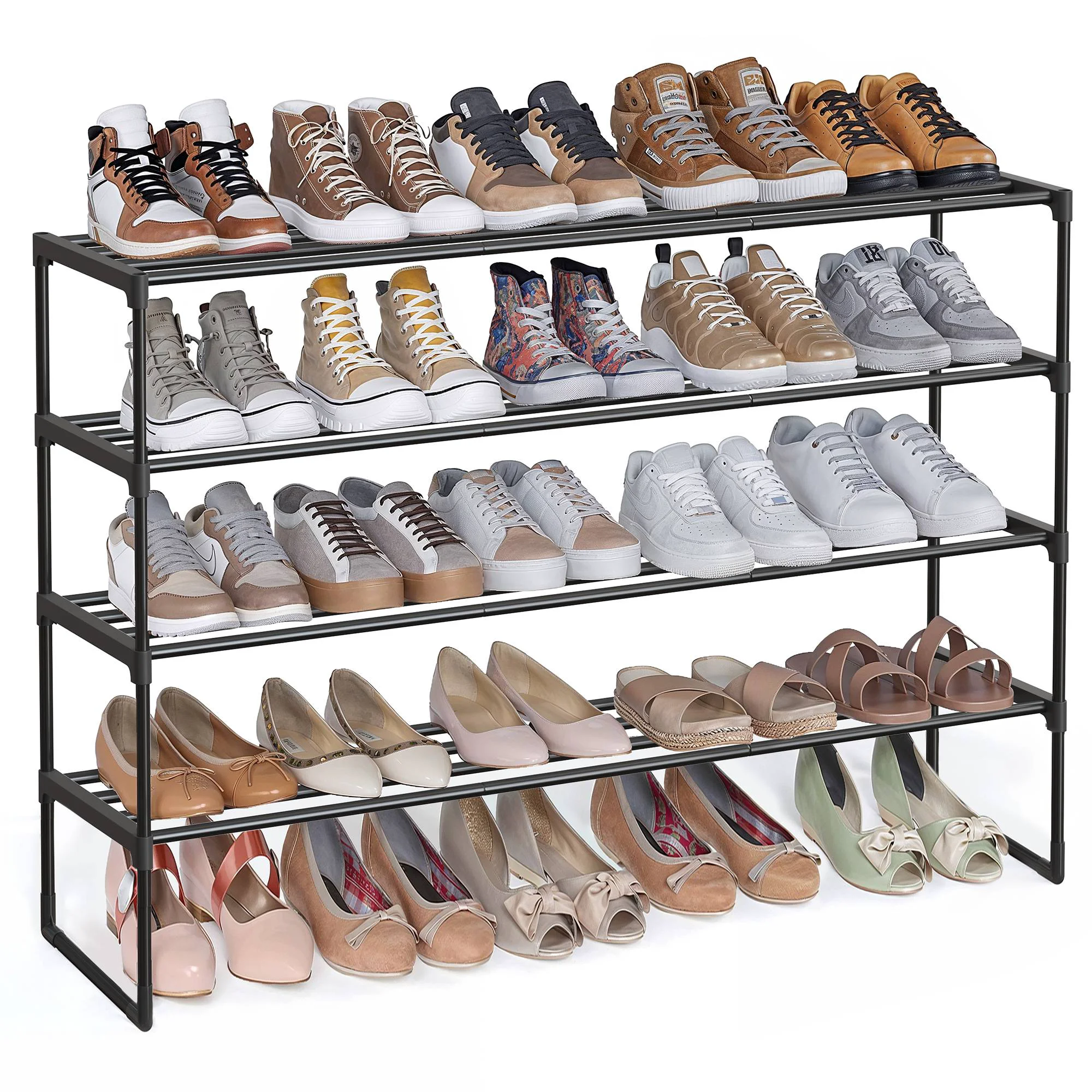 High-End SONGMICS SONGMICS Shoe Rack 4-Tier Shoe Organizer Metal Shoe Storage Shelf Premium