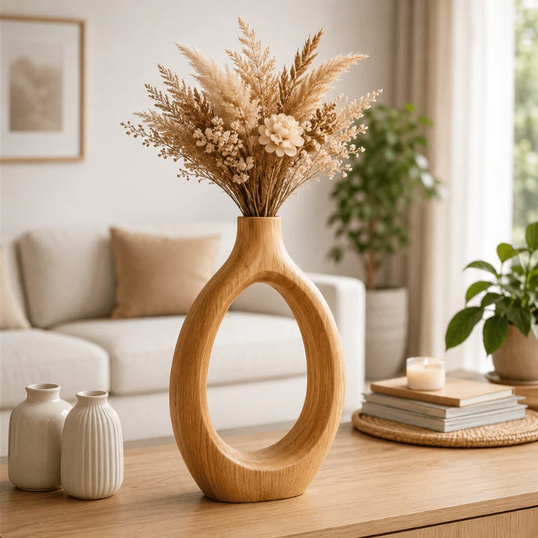 Safe Natural Wood Decorative Bud Vase – 20 x 6 x 45 cm Effective