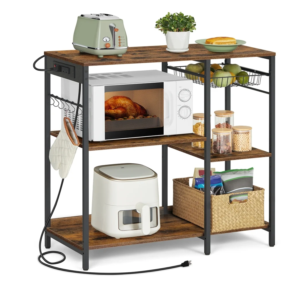 Casual VASAGLE Baker's Rack with Charging Station High-Grade