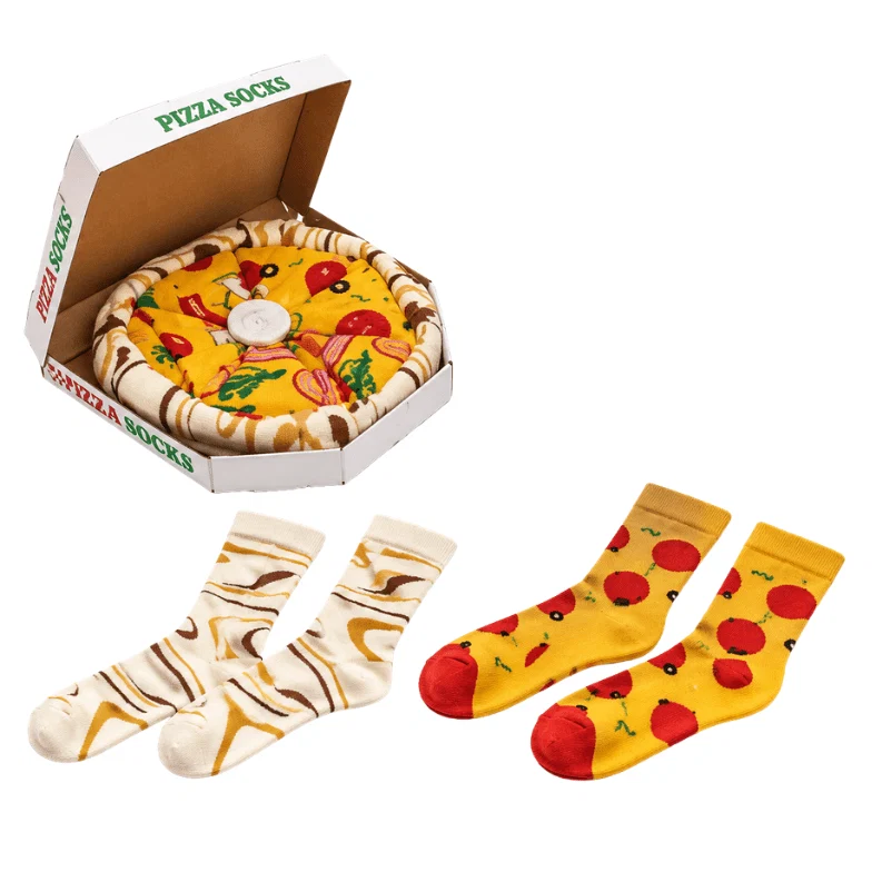 Innovative Pizza Socks Gift Box – 4 Pairs Novelty Socks Classic