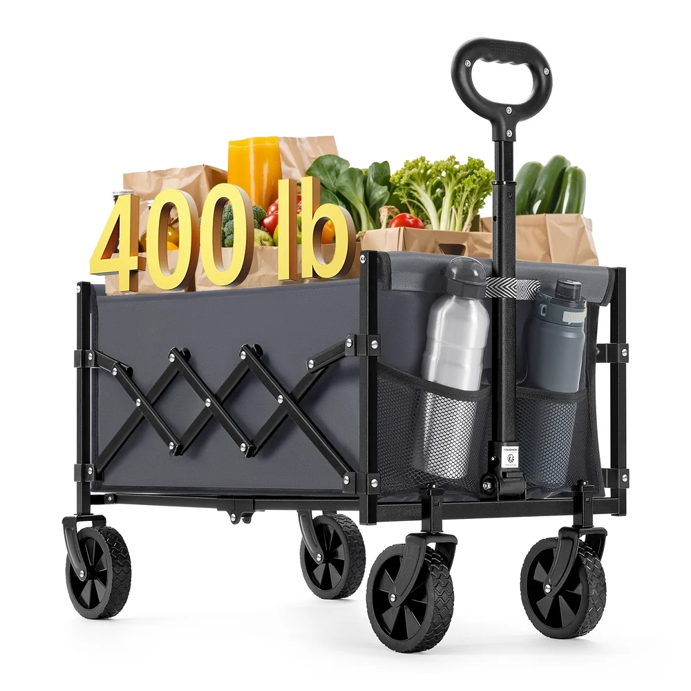 Powerful SONGMICS Folding Wagon with Wheels Recyclable
