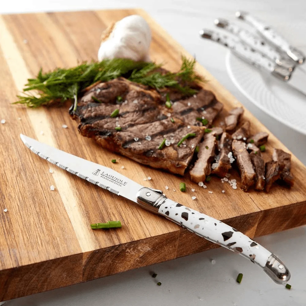Crafted Laguiole Steak Knives – Set of 4 Terrazzo High-Performance