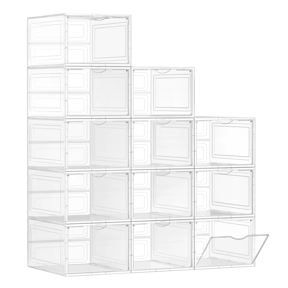 Top-Quality SONGMICS Clear Shoe Boxes up to US Size 13 Detailed