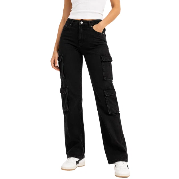 Powerful Ladies Twill Cargo Pants with Zipper Details Clean