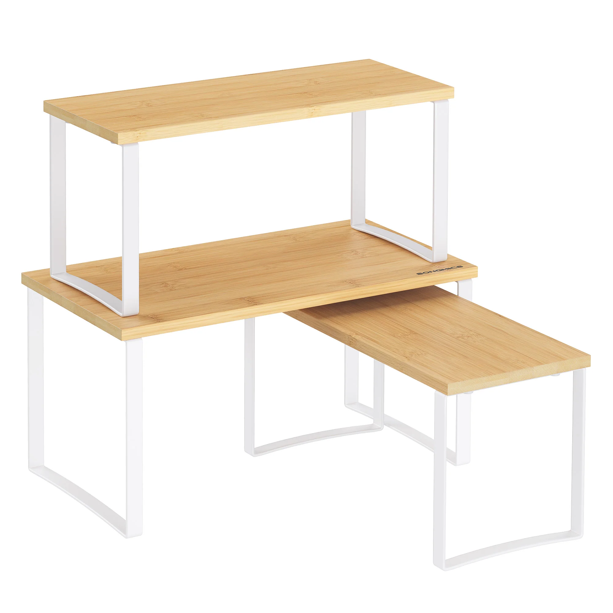 Quality SONGMICS SONGMICS Cabinet Organizer Shelf Set of 3 Kitchen Counter Shelves Outstanding