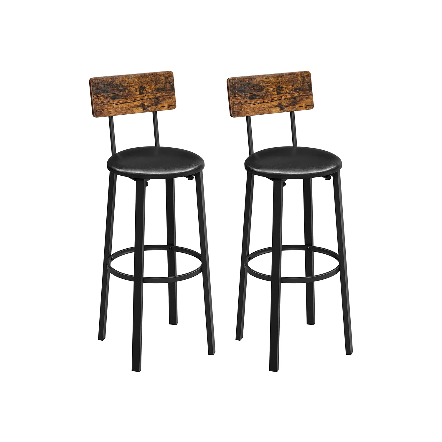 Next-Generation VASAGLE Set of 2 PU Upholstered Bar Stools First-Class