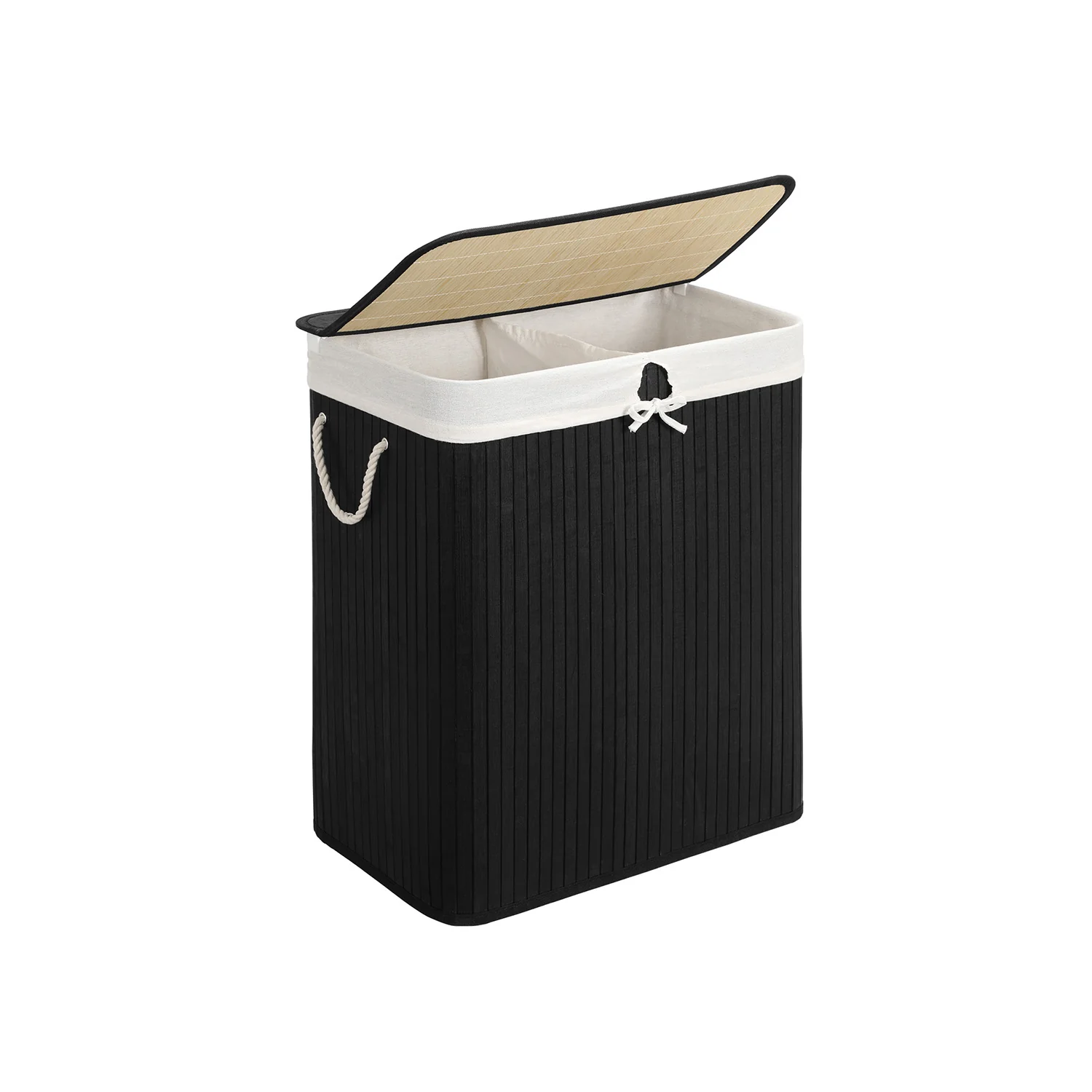 Healthy SONGMICS 2-Section Laundry Basket with Lid World-Class