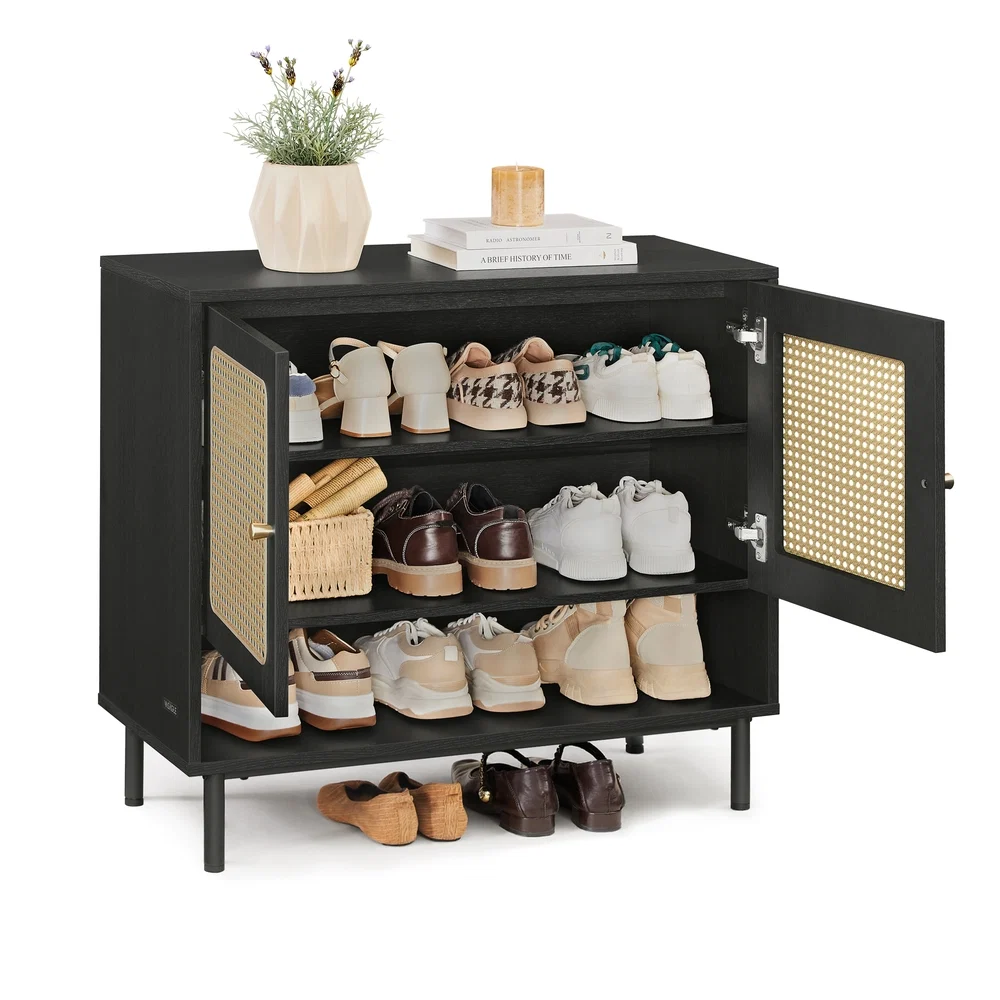 Premium VASAGLE Boho Style 3-Tier Shoe Organizer Convenient