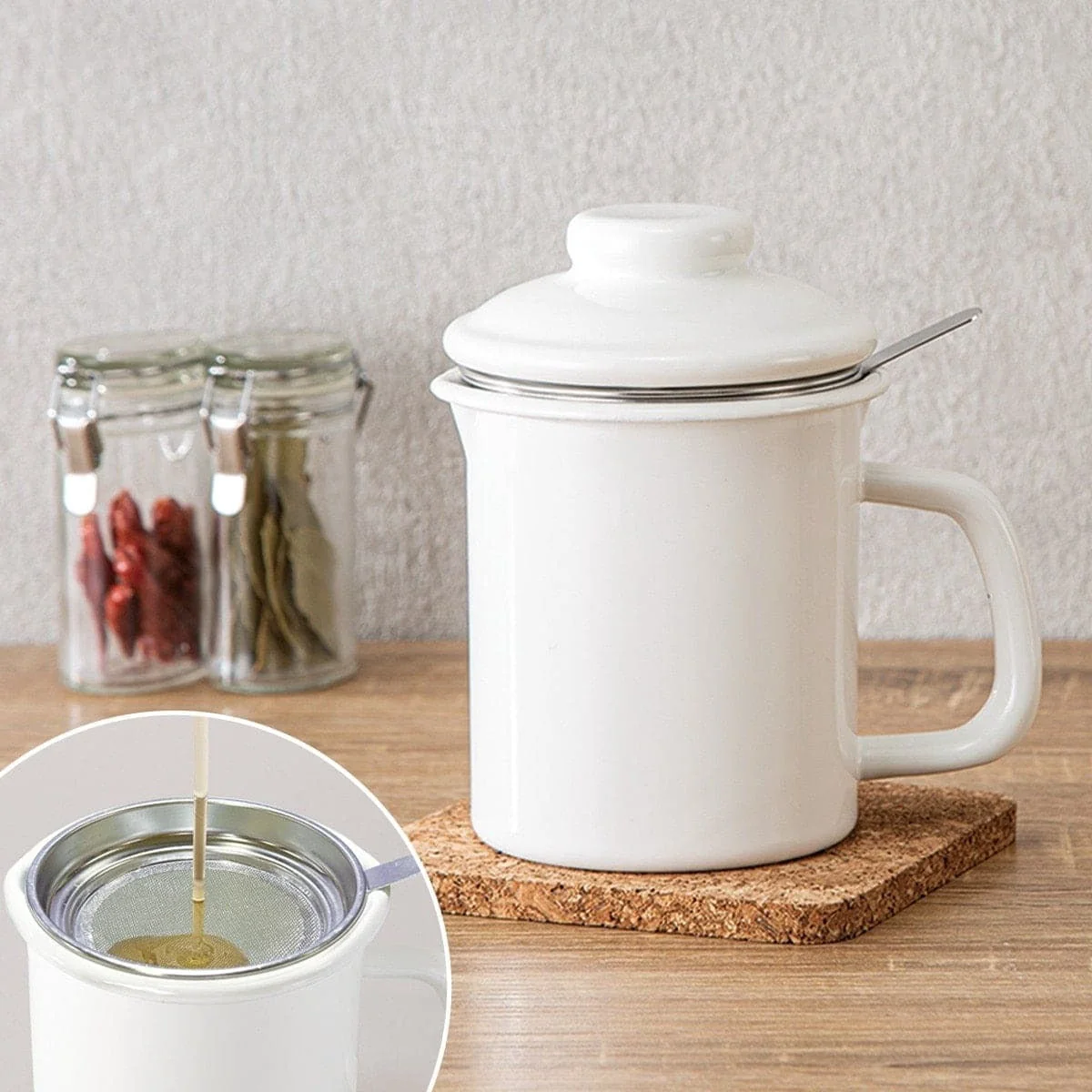 Artisan ENAMEL OIL POT 550ML KY013 Durable