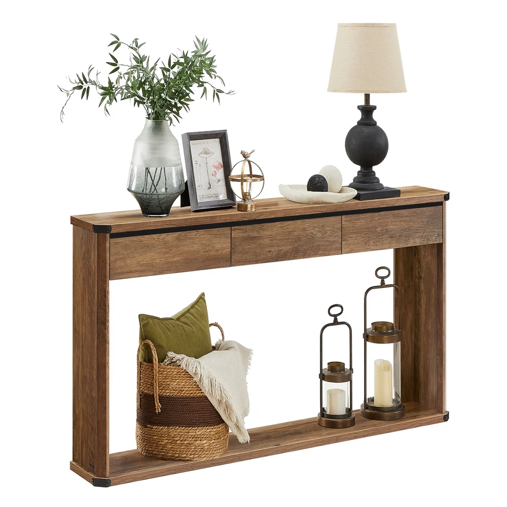 First-Class VASAGLE Narrow Entryway Table with 3 Drawers Bottom Shelf Clean