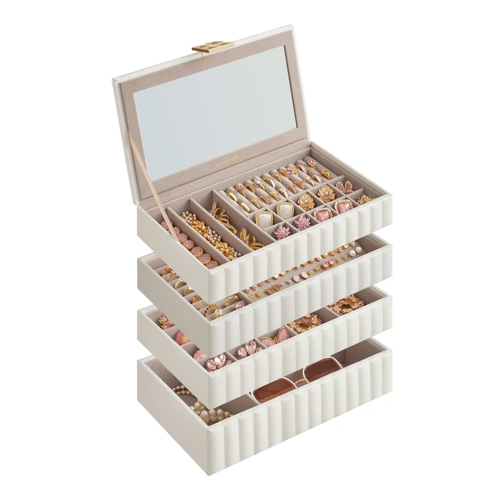 Sophisticated SONGMICS HOME ANAH Collection - Stackable Jewelry Box with Mirror Safe