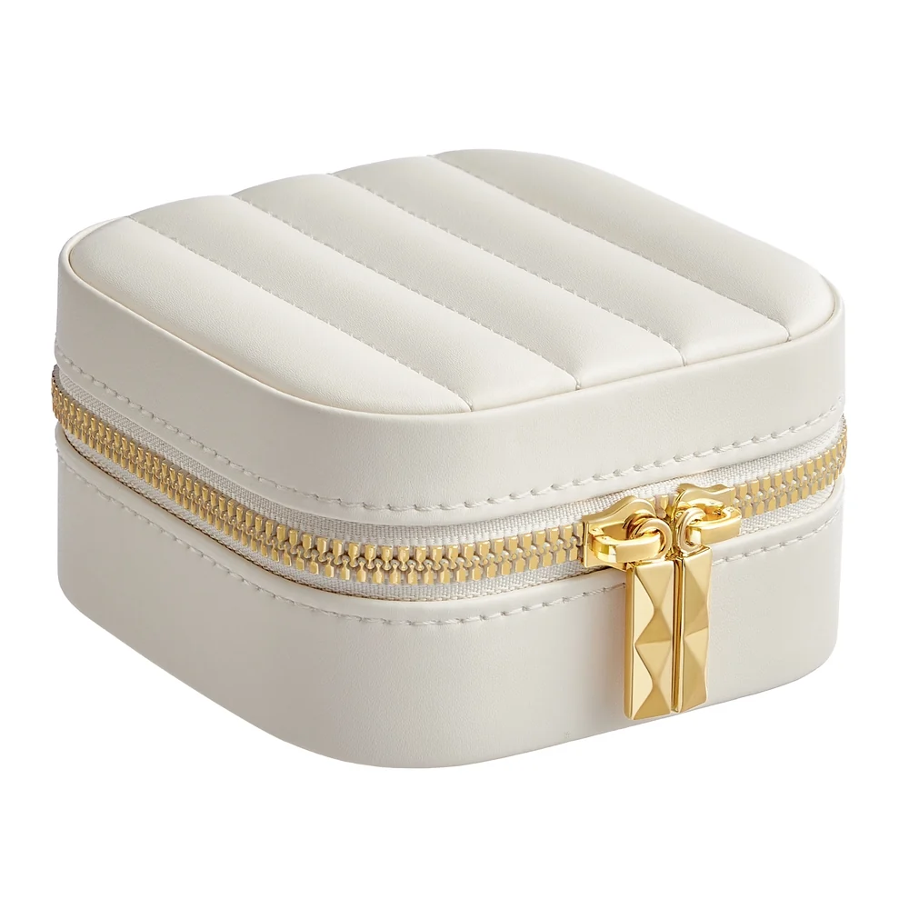 Expertly Made SONGMICS HOME ANAH Collection - Travel Jewelry Box with Mirror High-Grade