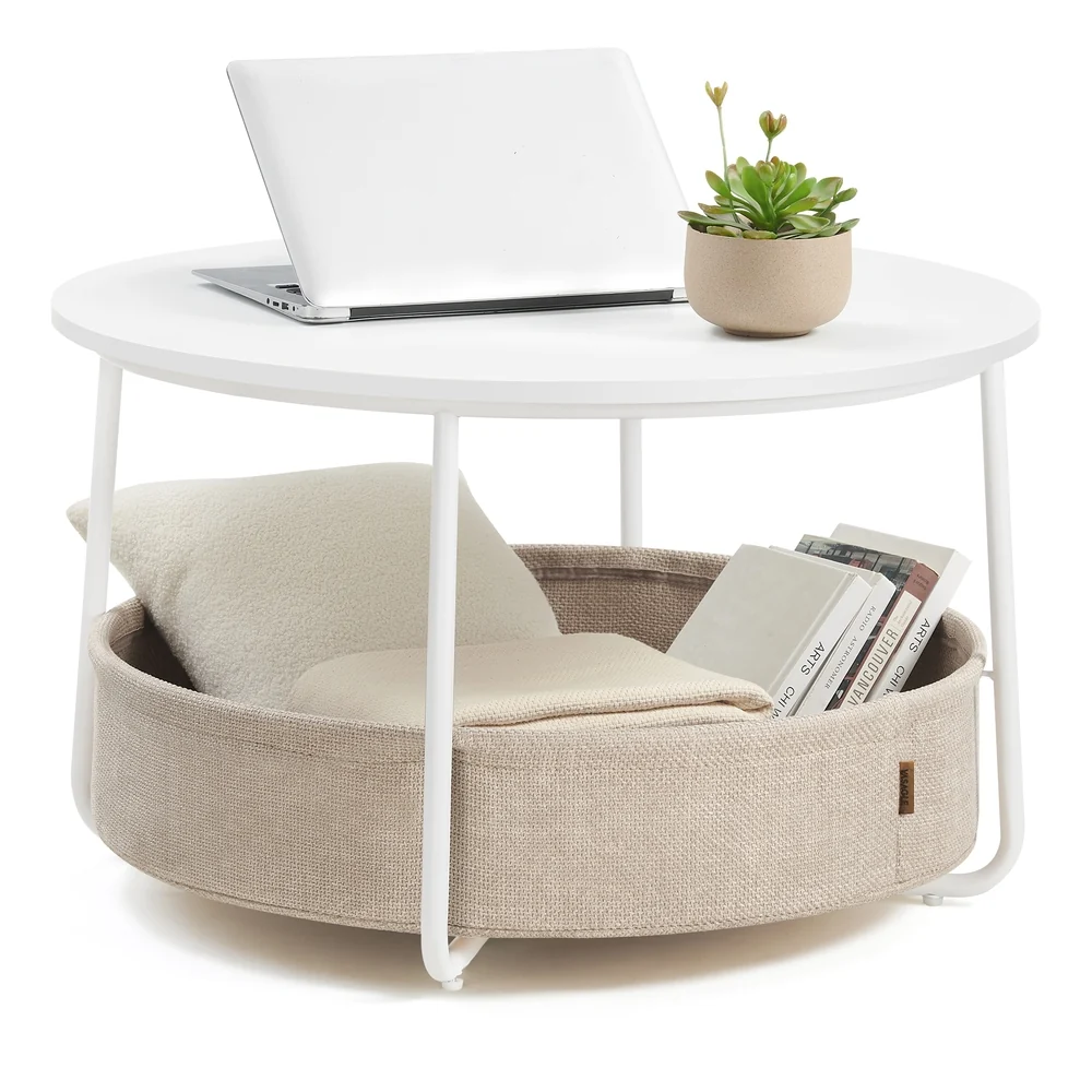 Pure VASAGLE Lilea Collection - Coffee Table with Fabric Basket Breathable