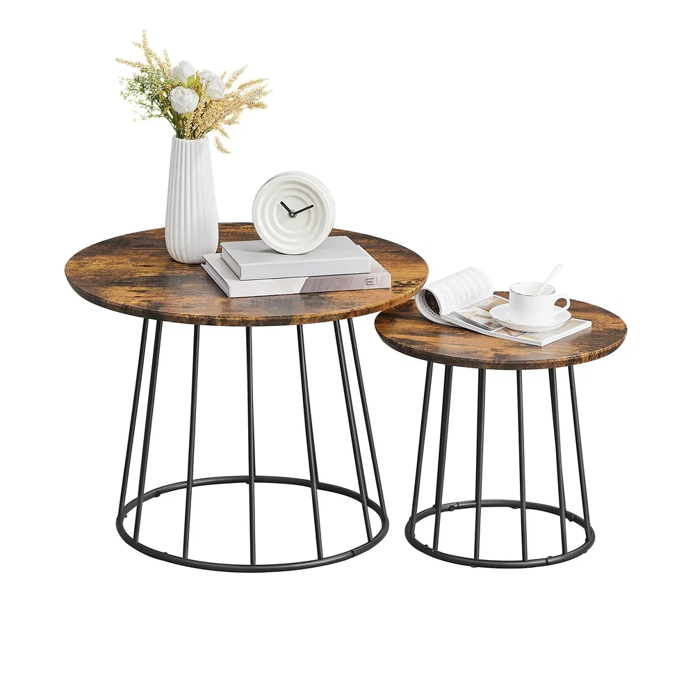 Responsible VASAGLE Modern Coffee Table Set with Steel Frame Secure