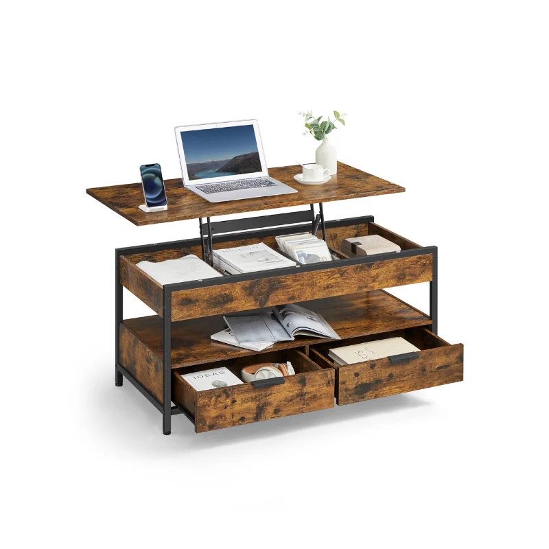 Reliable VASAGLE Lift Top Coffee Table with Storage Drawers Breathable