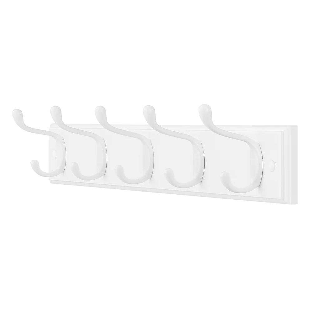 Consistent SONGMICS Wall-Mounted Coat Rack with 5 Double Metal Hooks Breathable