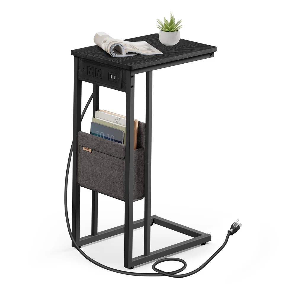 Lightweight VASAGLE C-Shaped Side Table with Adjustable Feet Trusted