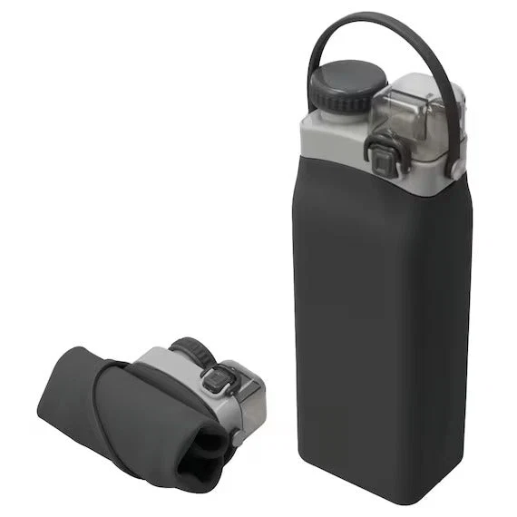 Selected SILICONE FOLDING WATER BOTTLE 600ML DGY Premium Material