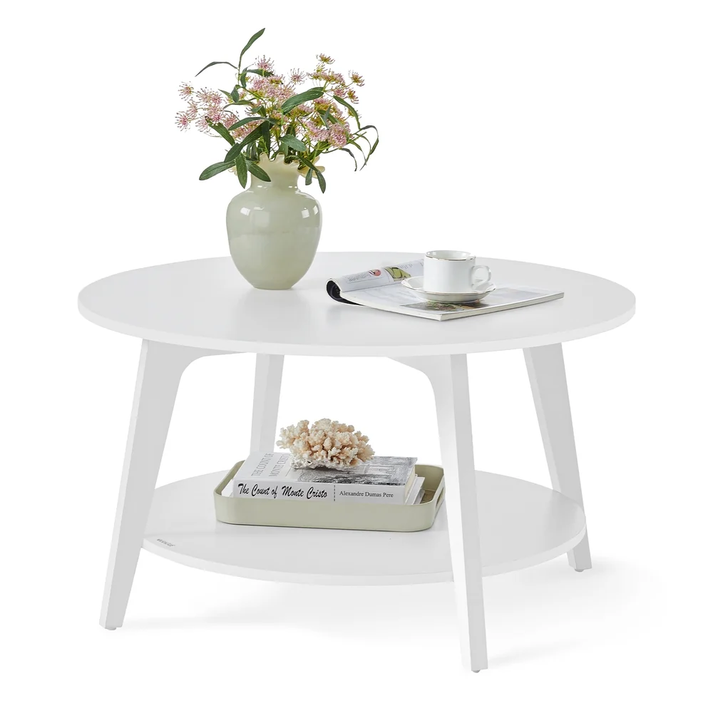 World-Class VASAGLE Maezo Collection - 2 Tier Round Coffee Table Functional