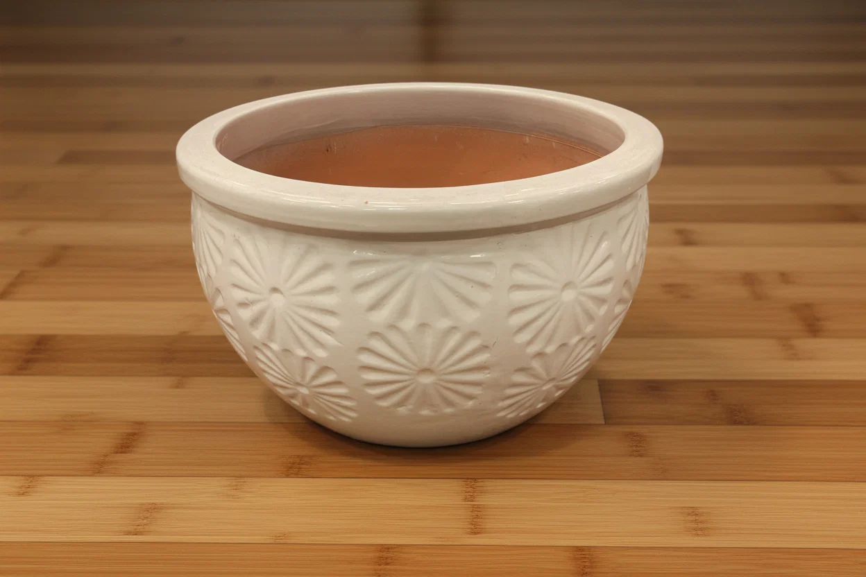 Efficient DAISY BOWL PLANTER 22 quot WHITE Clean