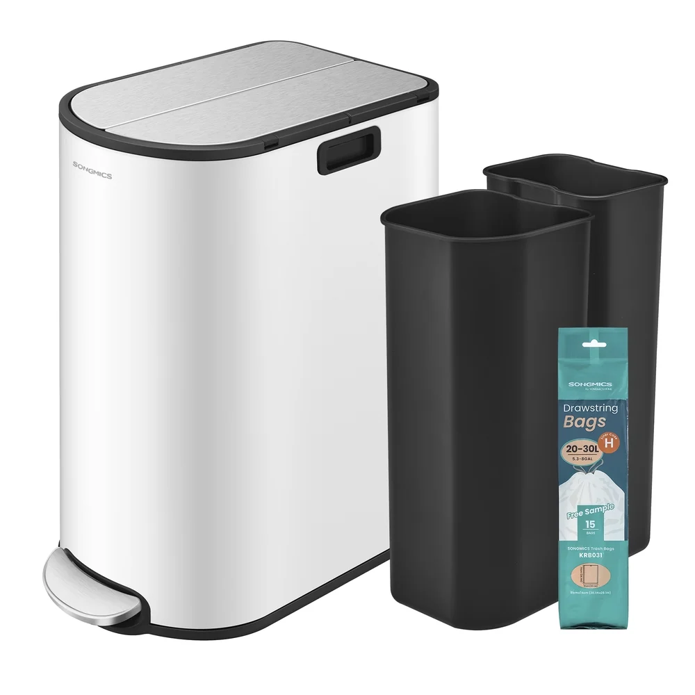 Trusted SONGMICS Garbage Can with Wing Lids Practical