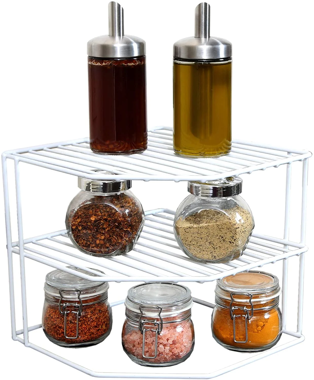 High-End 3 TIER CORNER SHELF WHITE Fine