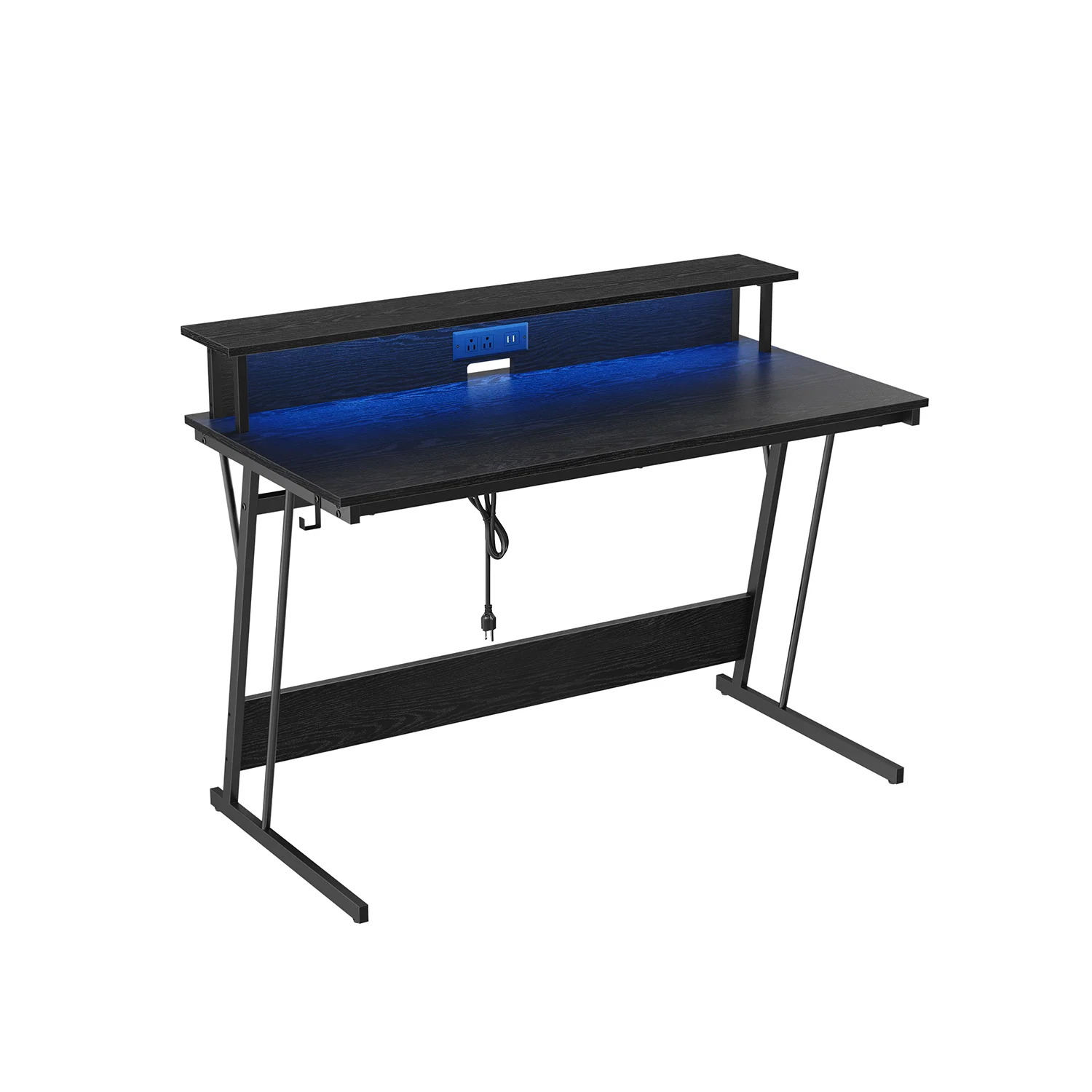 Modern VASAGLE LED Gaming Desk with Monitor Stand Long-Lasting
