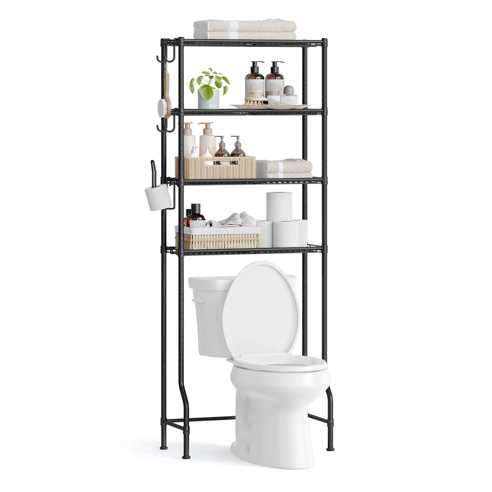 Traditional SONGMICS 4-Tier Metal Over-the-Toilet Storage Shelf Expertly Made