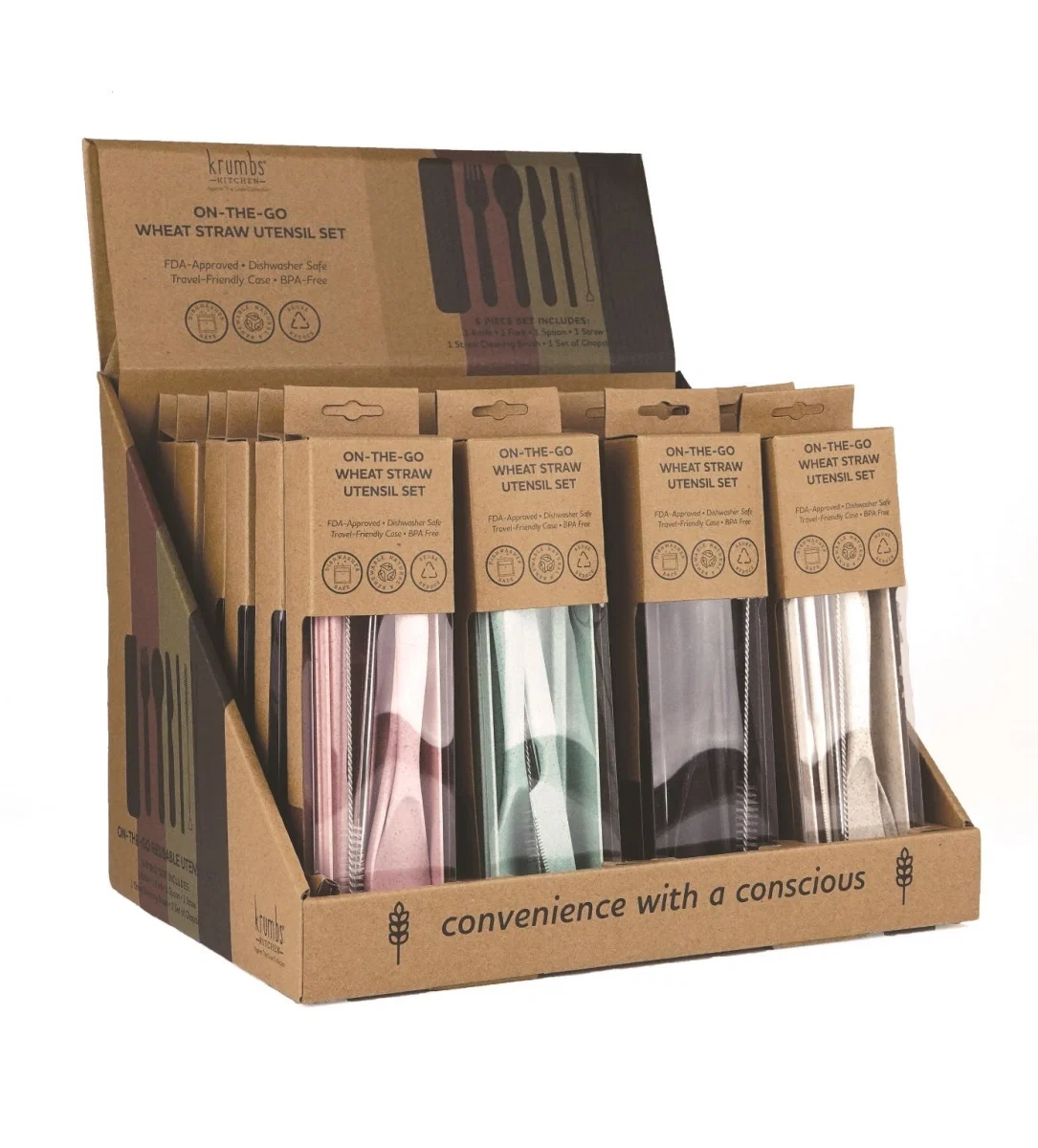 Traditional ON-THE-GO WHEAT UTENSIL KIT High-Grade