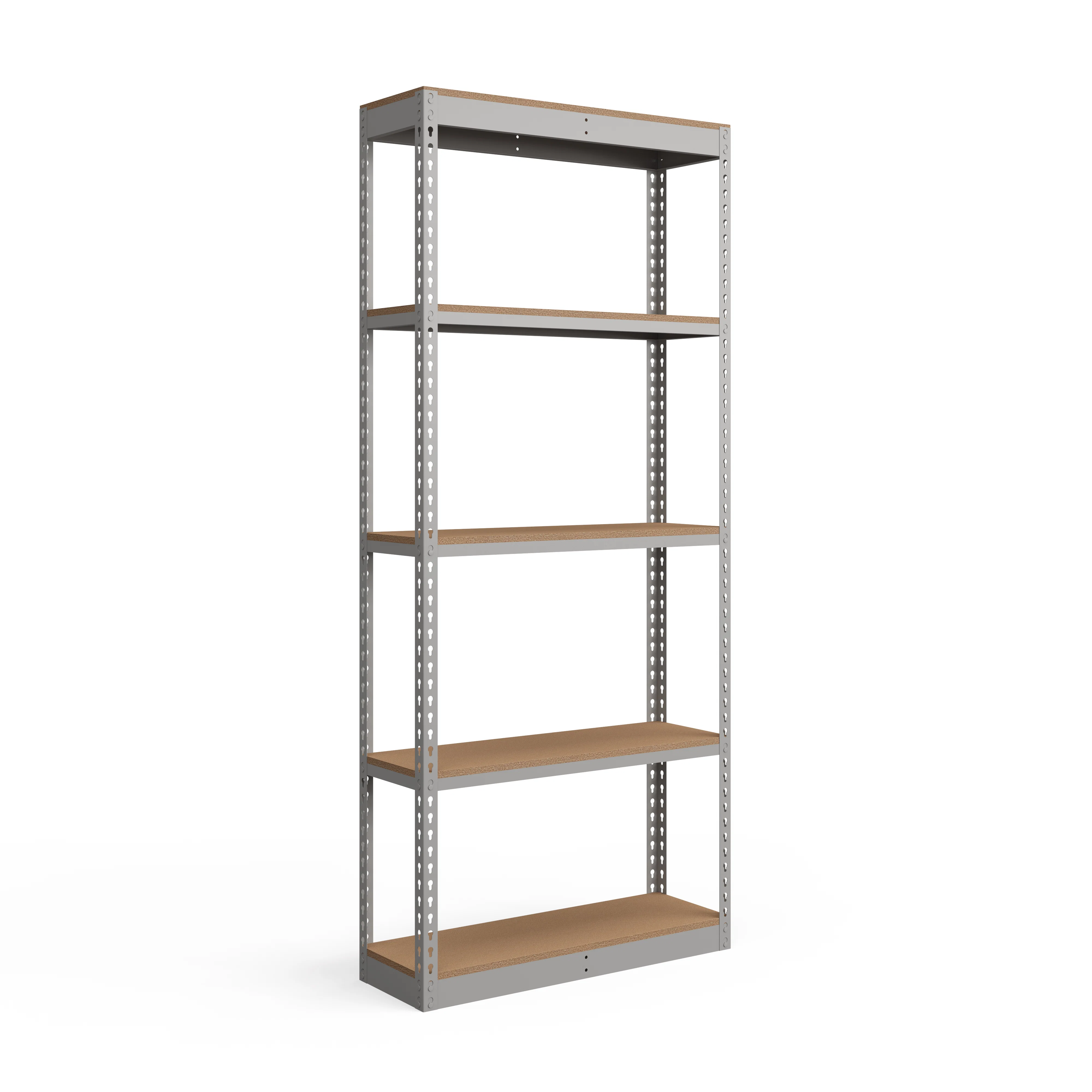 Easy-to-Use Lyon 12 quot d 5-Shelf Light-Duty Boltless Shelving Starter Units - Gray Modern