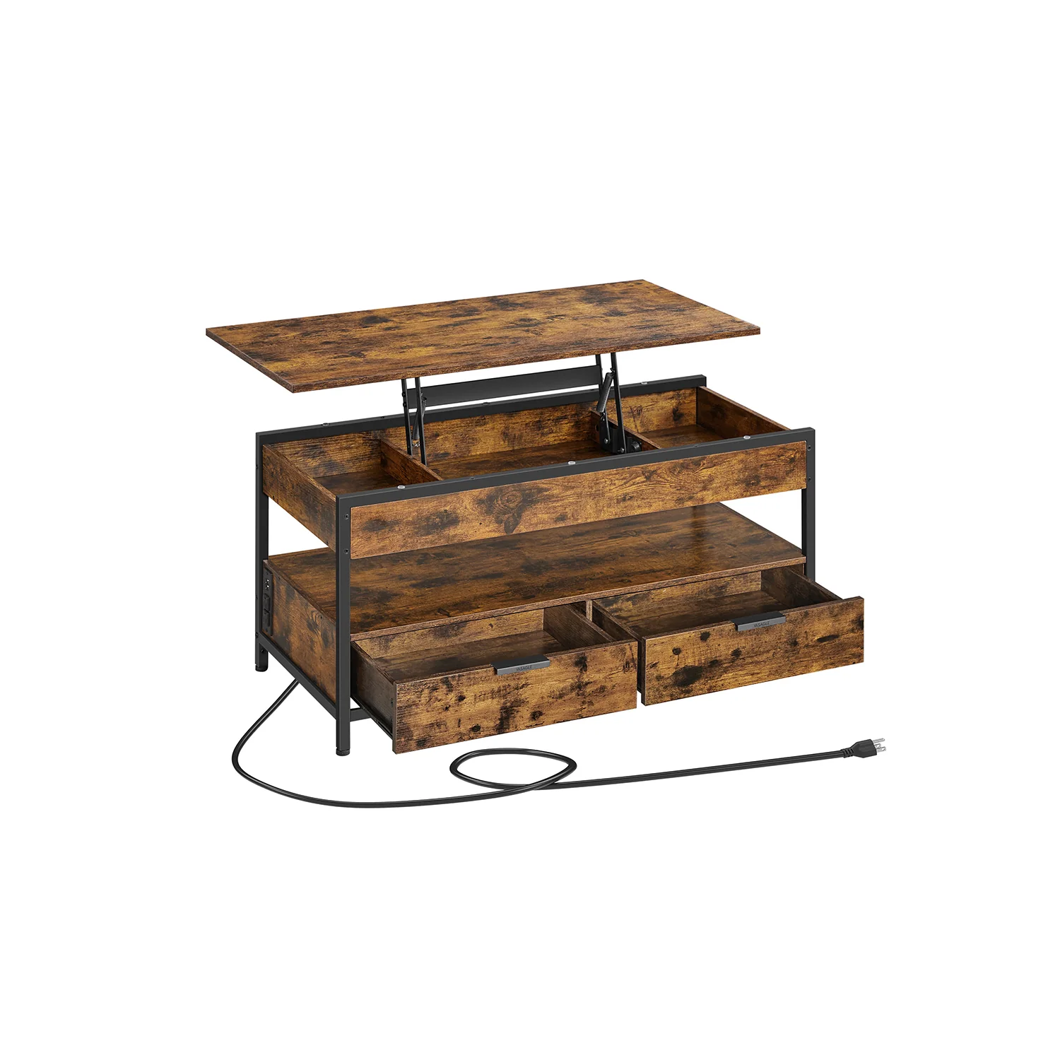 Premium Material VASAGLE Lift-Top Coffee Table with Charging Station and Drawers Unique