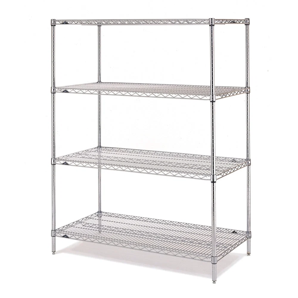 Organic 18 quot d x 63 quot h - Metro Super Erecta Stainless Steel 4-Shelf Starter Units Fine