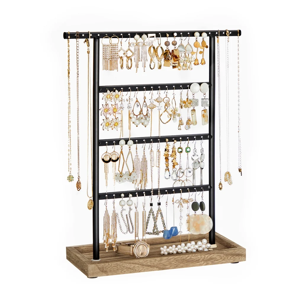 Traditional SONGMICS 4-Tier Jewelry Stand with Tray Next-Generation