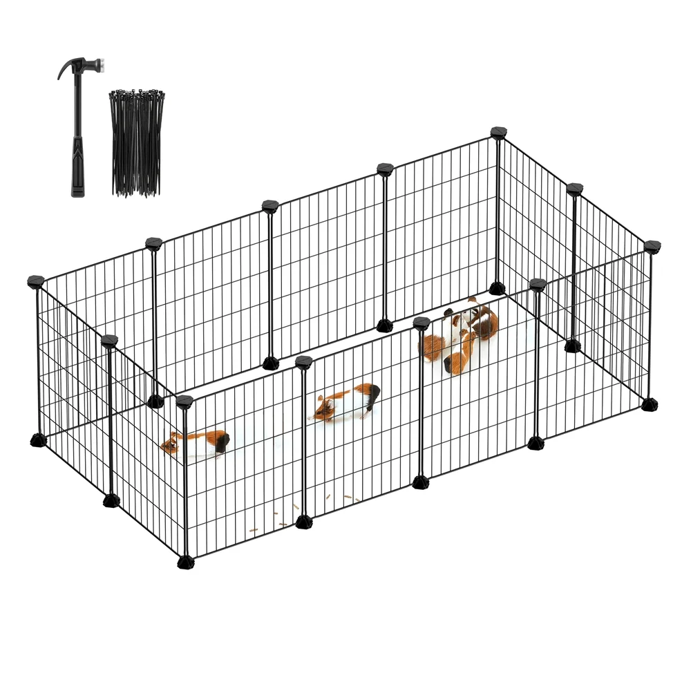 Trusted SONGMICS DIY Metal Pet Playpen with Cable Ties Responsible