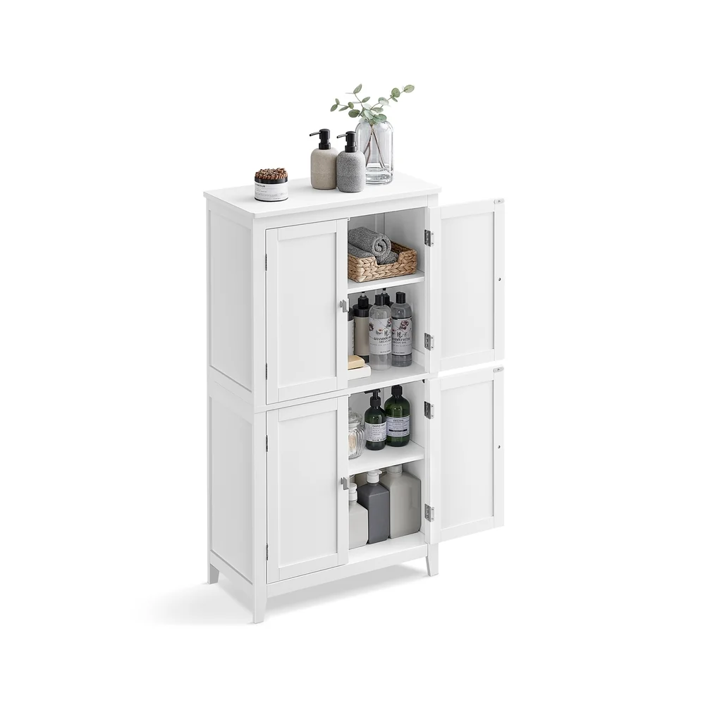 Reusable VASAGLE Helan Collection - standing Bathroom Floor Storage Cabinet with 4 Doors Functional
