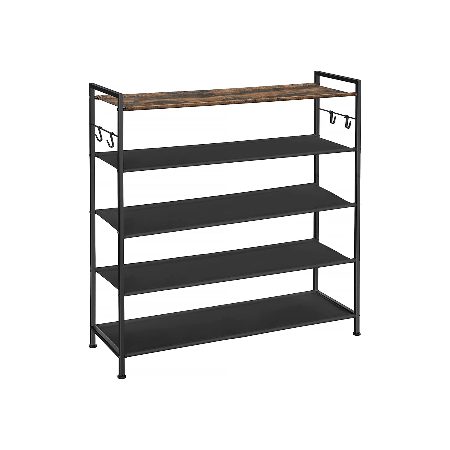 World-Class SONGMICS 5-Tier Shoe Rack with 4 Hooks Enhanced
