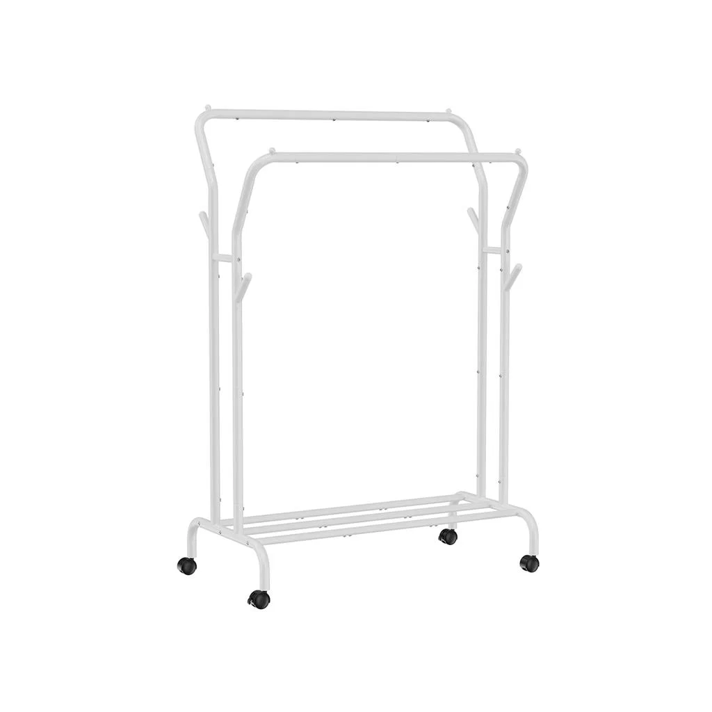 Carefully Designed SONGMICS Double-Rod Clothes Rack with Wheels 40.7 Inches Recyclable