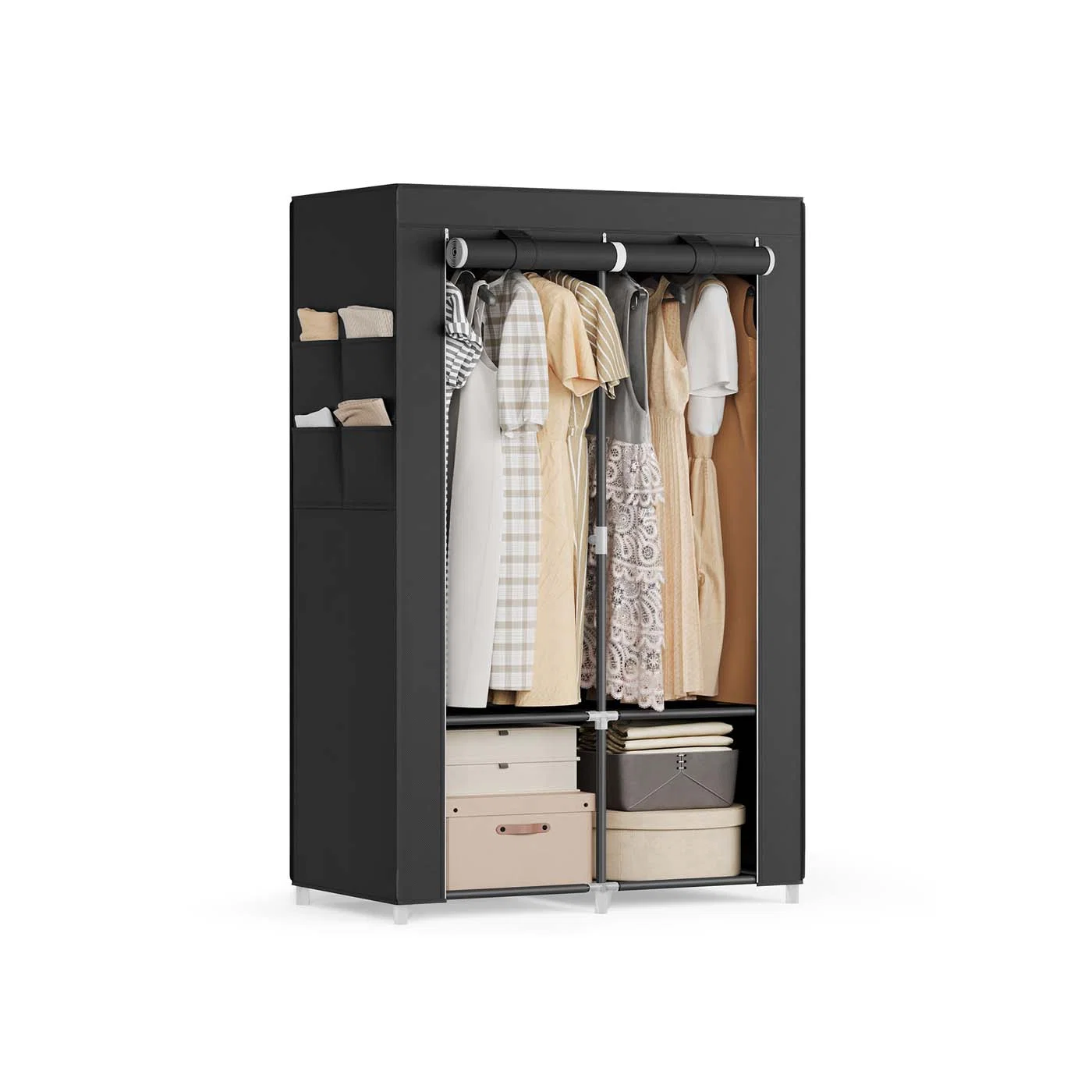 Unique SONGMICS Portable Closet with 3 Shelves Soft